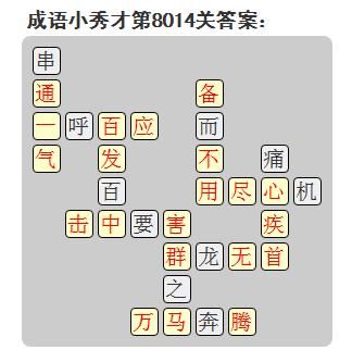 微信成语小秀才答案第8014关_微信小程序成语小秀才第8014关答案