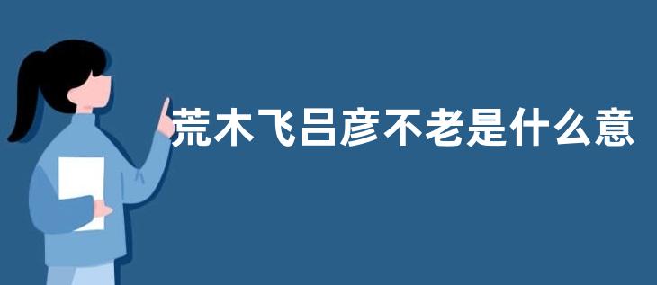 荒木飞吕彦不老是什么意思？