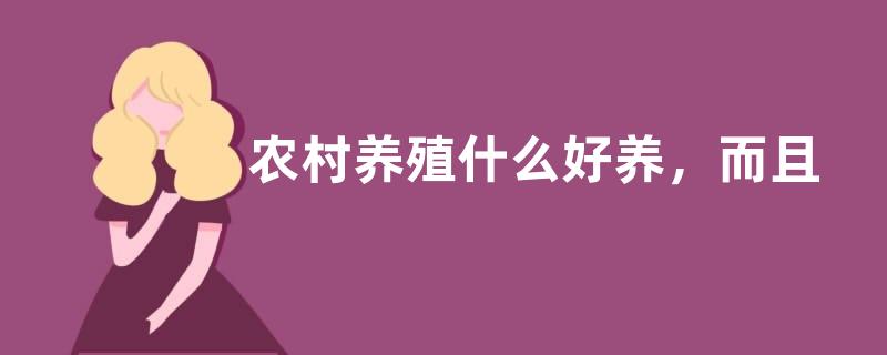 农村养殖什么好养，而且还又好卖