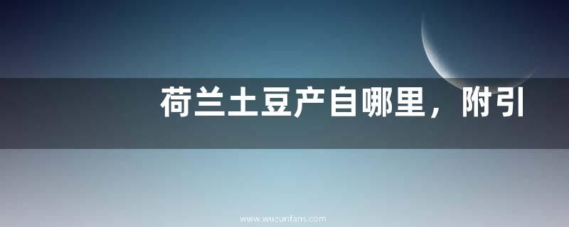 荷兰土豆产自哪里，附引进中国时间