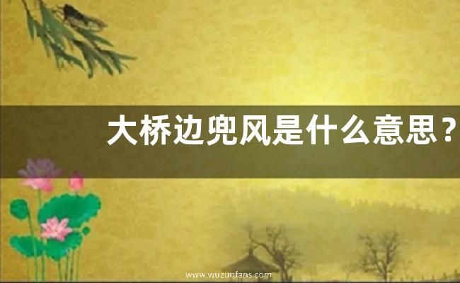 大桥边兜风是什么意思？