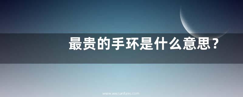 最贵的手环是什么意思？