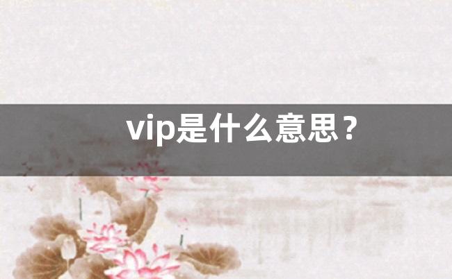 vip是什么意思？