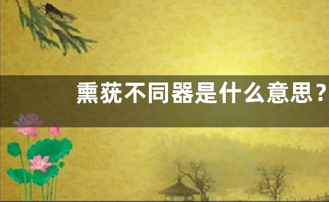 熏莸不同器是什么意思？
