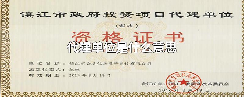 代建单位是什么意思