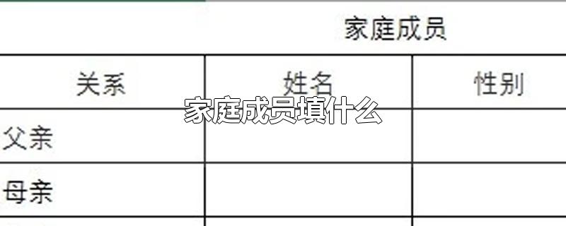 家庭成员填什么