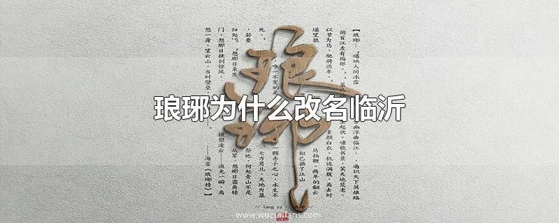 琅琊为什么改名临沂