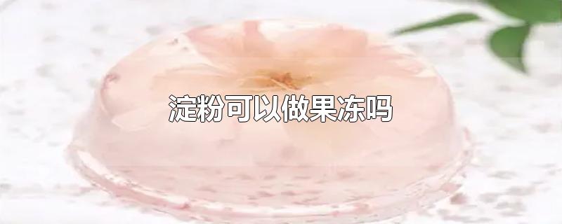 淀粉可以做果冻吗
