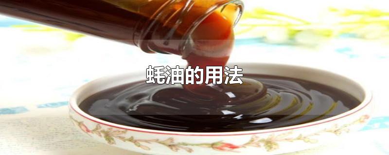 蚝油的用法