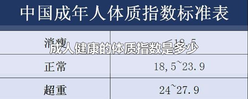 成人健康的体质指数是多少