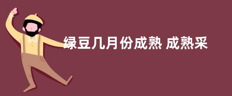 绿豆几月份成熟 成熟采摘与上市时间