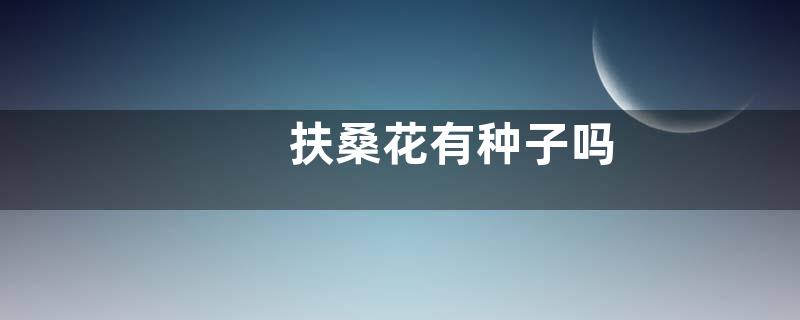 扶桑花有种子吗