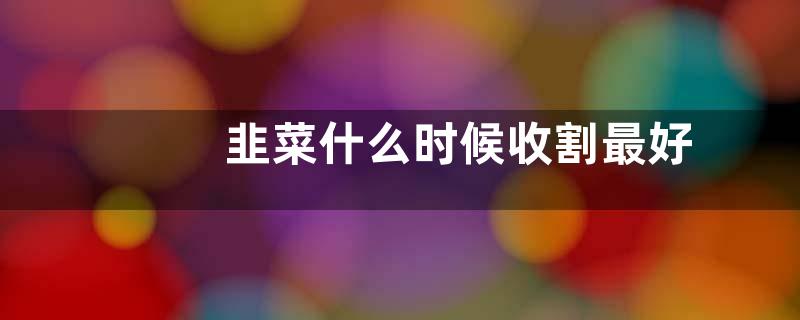 韭菜什么时候收割最好 从播种到收割多长时间