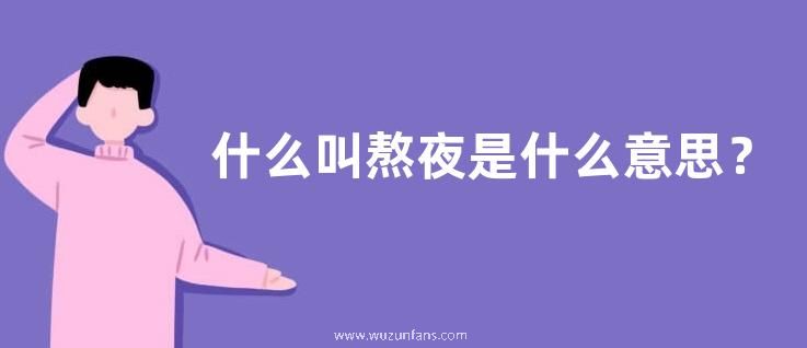 什么叫熬夜是什么意思？