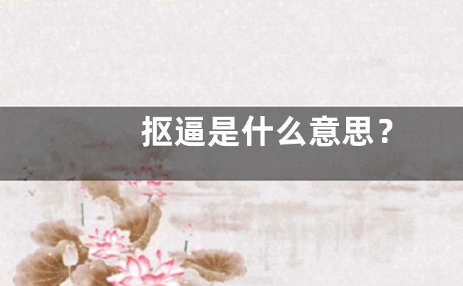 抠逼是什么意思？
