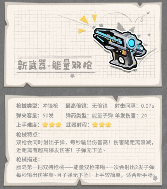 香肠派对能量双枪强度如何 能量双枪相关介绍